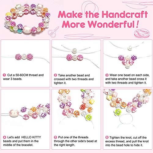Queta DIY Beads Creative Hobby Children's Necklace Beads Kit Educational & Science Games Fancy Bracelet Puzzle Creative Handmade Beads 2 x 24 Grid