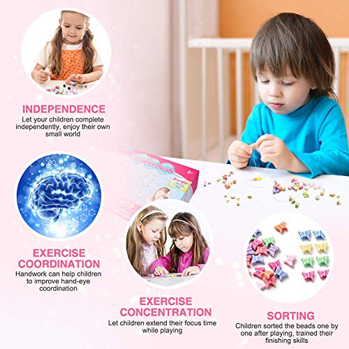 Queta DIY Beads Creative Hobby Children's Necklace Beads Kit Educational & Science Games Fancy Bracelet Puzzle Creative Handmade Beads 2 x 24 Grid