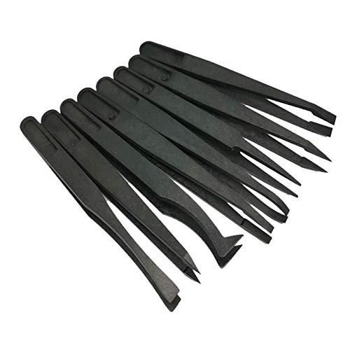 8 Pieces Tweezers Plastic Anti-Static Tweezers for Electronics Jewelry-Making Laboratory Work Repairing Hobbies