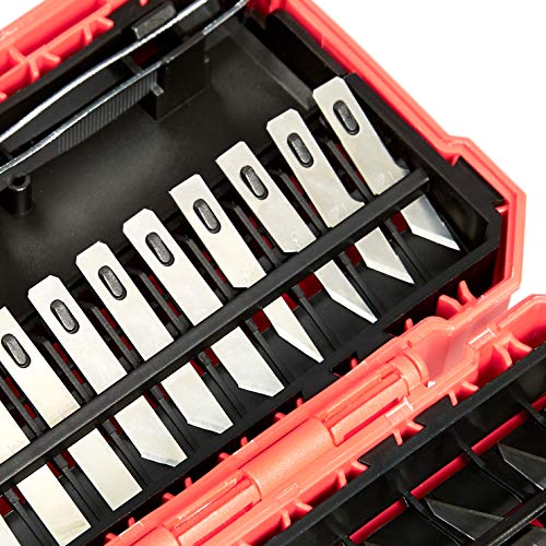 Amazon Basics 29-Piece Precision Hobby Knife Set, Red