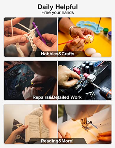 Hands-Free Magnifier Eyeglasses with 2 LED Lights - Lightweight & Comfortable 2.5X Magnifying Glass with Light for Close Work, Crafts, Repairing Hobbies Reading Eyewear