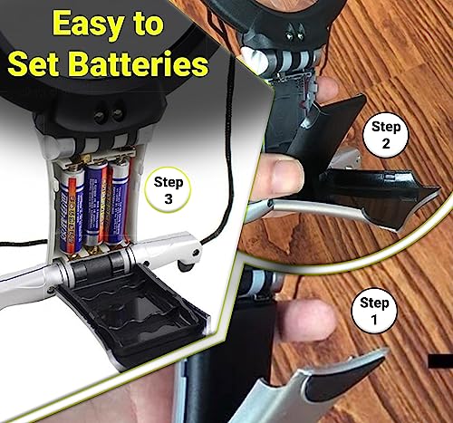 Neez Magnifying Glass with Light and Stand - Large Hands Free Magnifier for Hobbies, Reading Books - Magnifying Glasses for Jewellers & Crafting Work