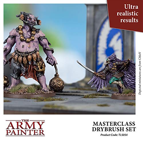 The Army Painter Masterclass Drybrush Set, 3 Sizes Hobby Drybrushes, Goat Hair Brush Set: 15mm Mighty Drybrush, 12mm Moderate Drybrush, 7mm Miniature Drybrush For Tabletop Roleplaying