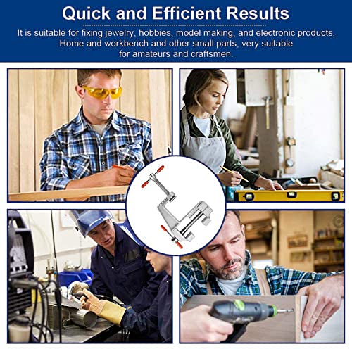 Mini Jeweler Table Clamp Small Hobby Bench Vice Work Bench Vise Bench Clamp Hobby Vise Clamp Small Table Clamp Mini Bench Vice Clamp for Small Work Crafts Woodworking and Metalworking