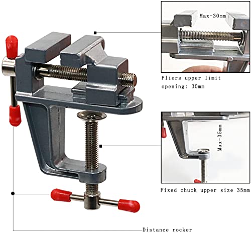 Mini Jeweler Table Clamp Small Hobby Bench Vice Work Bench Vise Bench Clamp Hobby Vise Clamp Small Table Clamp Mini Bench Vice Clamp for Small Work Crafts Woodworking and Metalworking