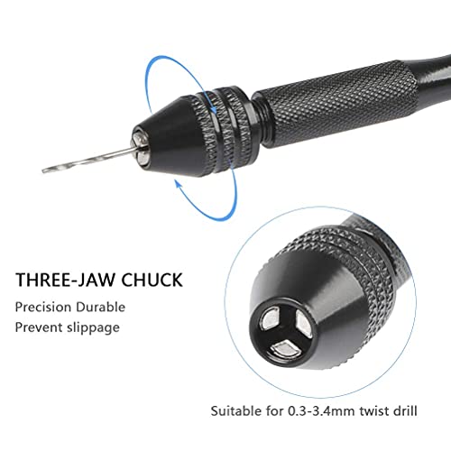 37PCS Mini Hand Drill Set for Crafts, Pin Vise Precision Twist Drill Bits with Mini Drill Press Vise, Manual Drill Set for Craft Carving Models Hobby DIY, 0.5-3mm Drilling Bits & 0.3-1.2 mm PCB Drill