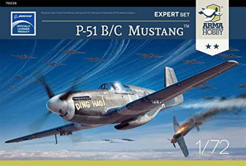 Arma Hobby Plastic Model kit P-51 B/C Mustang Expert Set (70038) in 1/72 Scale