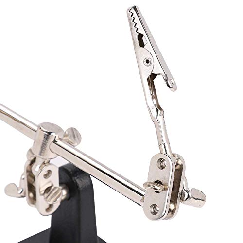 5X Magnifying Glass with Stand Hands Free Magnifying Glass Magnifier Stand with Clamps and Clips Free Standing Magnifying Glass for Desk Hobbies Iron Soldering Sewing Crafts Electronic Watch Repair