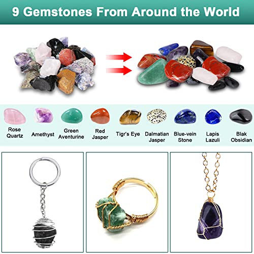 Professional Rock Tumbler Kit, Hobby Rocks Polisher for Kids and Adults, STEM Science Kit, Upgraded 9-Day Timer & 3-Speed Motor, Include Rough Gemstones, 4 Polishing Grits