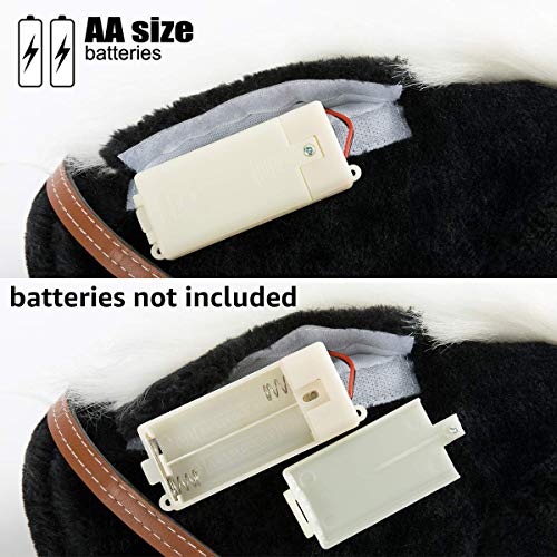 HollyHOME Stick Horse with Wood Wheels Real Pony Neighing and Galloping Sounds Plush Hobby Horse Toy, 91cm, Black (AA Batteries Required)