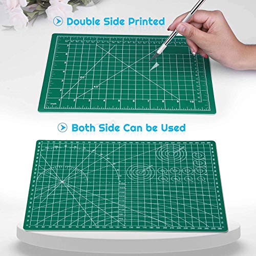 Self Healing Sewing Mat, Anezus Rotary Cutting Mat Double Sided 5-Ply Craft Cutting Board for Sewing Crafts Hobby Fabric Precision Scrapbooking Project 9" x 12"(A4)