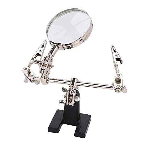 5X Magnifying Glass with Stand Hands Free Magnifying Glass Magnifier Stand with Clamps and Clips Free Standing Magnifying Glass for Desk Hobbies Iron Soldering Sewing Crafts Electronic Watch Repair