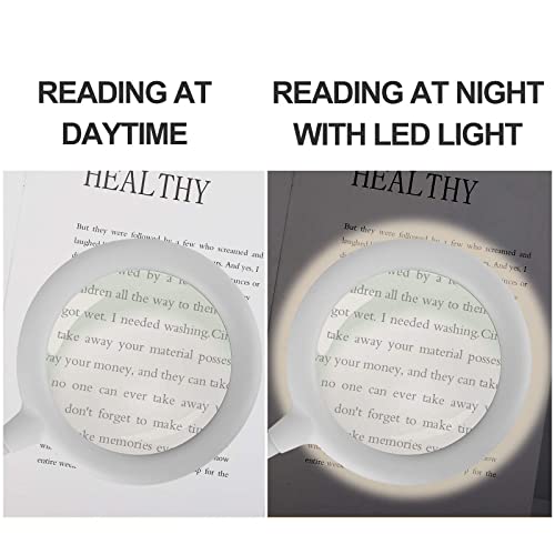 Magnifying Lamp with Light,Clip Magnigying Glass with Light and Stand,Handsfree Magnifier with Clamp for Craft Reading Sewing Hobbies Handicrafts
