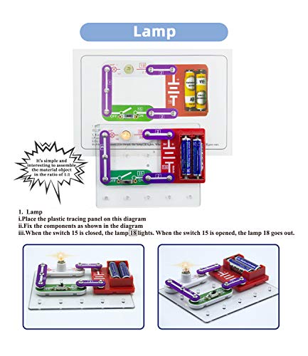 VFENG W39 Beginner Circuit Kits for Kids,Circuit Experiment Science Kits, Electronics Explorations Kits , Educational STEM Kit for Kids Ages 5-9 boys and girls