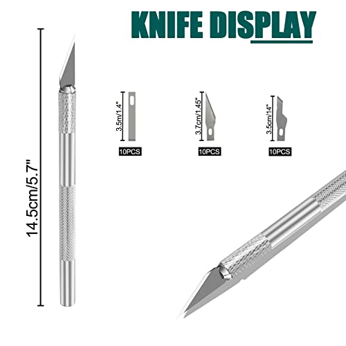 34 PCS Precision Carving Craft Hobby Knife Set and A4 Cutting Mat Set,Art Blade Cutting Exacto Knives Cutting Rulers Tools for Paper,Modelling,Quilting,Sewing,Scrapbook,Fabric