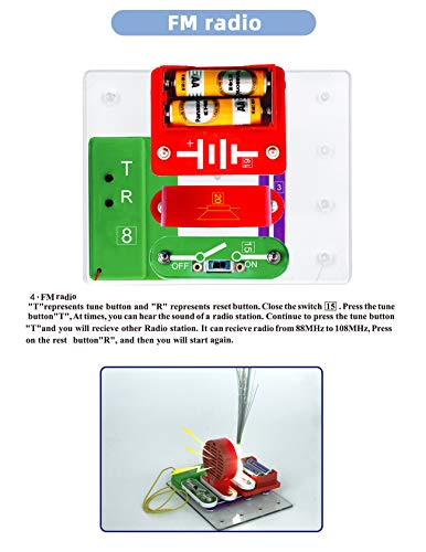 VFENG W39 Beginner Circuit Kits for Kids,Circuit Experiment Science Kits, Electronics Explorations Kits , Educational STEM Kit for Kids Ages 5-9 boys and girls
