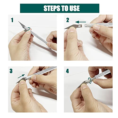 34 PCS Precision Carving Craft Hobby Knife Set and A4 Cutting Mat Set,Art Blade Cutting Exacto Knives Cutting Rulers Tools for Paper,Modelling,Quilting,Sewing,Scrapbook,Fabric