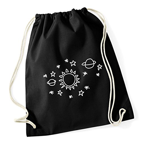 Hippowarehouse Sun star space pattern Drawstring Cotton School Gum Kid Bag Sack 37cm x 46cm, 12 litres