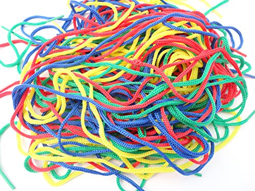 a2bsales 10,20,40 Threading Laces - 3mm x 75cm - 4 Colours - Shoe Beads - Pack Size: 10