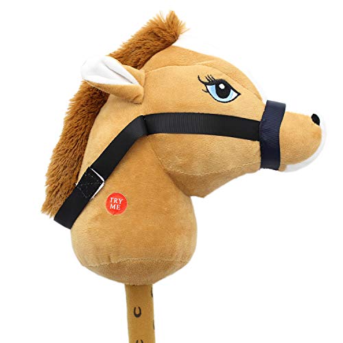 Carousel Toys and Gifts Childrens Plush Hobby Horse With Sound ~ Horse Colour Vary