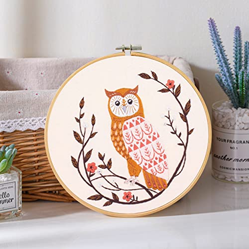 Embroidery Starter Kit, Jecanori 3 Pack Cross Stitch Kit with Floral or Plant Pattern and Instructions, Full Range of Embroidery Kits, Embroidery Hoops, Color Threads and Tool