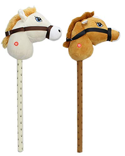 Carousel Toys and Gifts Childrens Plush Hobby Horse With Sound ~ Horse Colour Vary