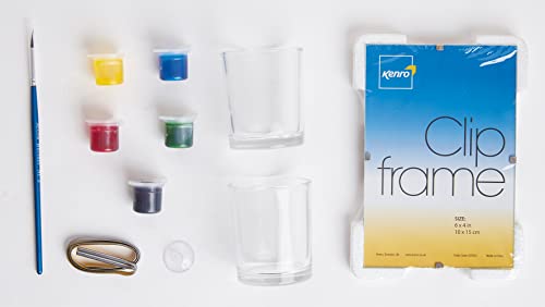 House Of Crafts - Make Your Own Stained Glass Craft Kit, Starter Hobby Set, Unique Gift Idea with Glass Votive, Suncatcher, Self Adhesive Lead Strip, Brush, Suction Cap, Window Art, Tealight Holder,