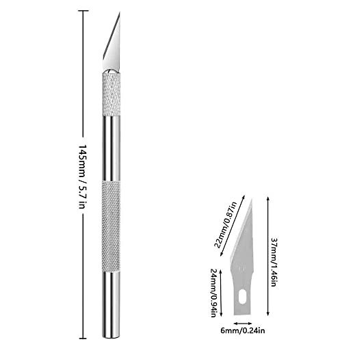 ABMRO 43 PCS Precision Carving Craft Hobby Knife Set Includes Utility Knife with 40Pcs Blades,PVC Cutting Mat,Steel Rule for Art Cutting,Model Making,Scrapbooking Stencil