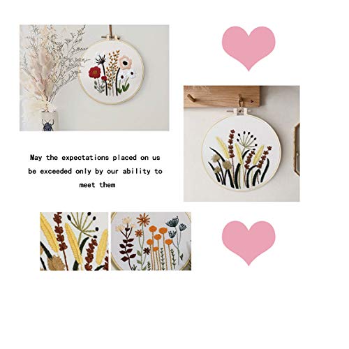 3 Sets of Beginner Embroidery Kits, Embroidery Starter Kits, Adult Women’s Hobbies, Including Cloth with Floral Patterns, Colored Threads, Needles, Hoops and Instructions…
