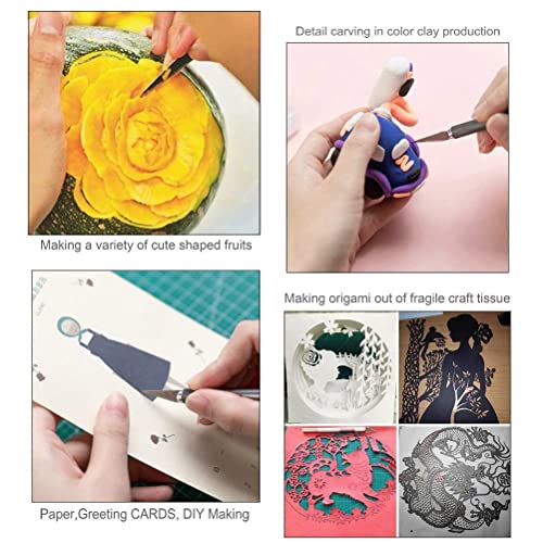 ABMRO 43 PCS Precision Carving Craft Hobby Knife Set Includes Utility Knife with 40Pcs Blades,PVC Cutting Mat,Steel Rule for Art Cutting,Model Making,Scrapbooking Stencil
