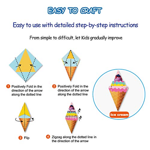 hapray Origami Kit for Kids Ages 6-12 10 Year Olds, with Guiding Book, 144 Sheets Paper with 72 Patterns, DIY Art and Craft Projects Activity, Beginners Children's Day Gift Childs Boys Girls