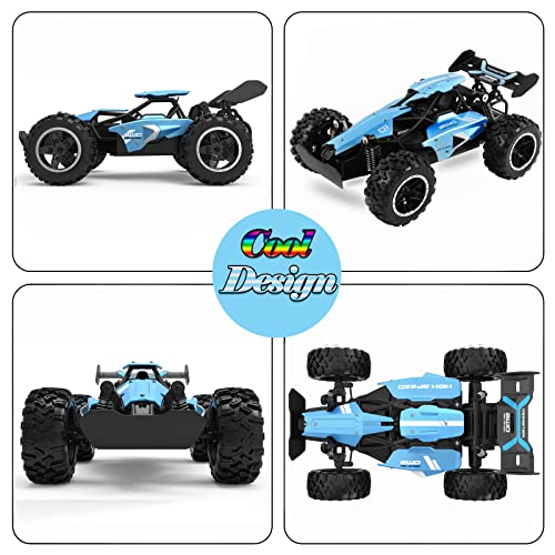 SZJJX RC Car Remote Control Truck for Boys Girls, 2.4Ghz 15+KM/H High Speed 2WD RTR Electric Rock Climber Fast Race Buggy Hobby Toy Cars for Kids Gift Blue