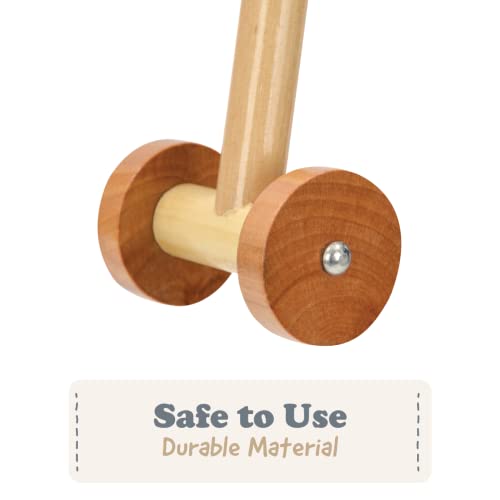 Hobby Horse Toy with Sounds, Handles and Wheels, Light Brown