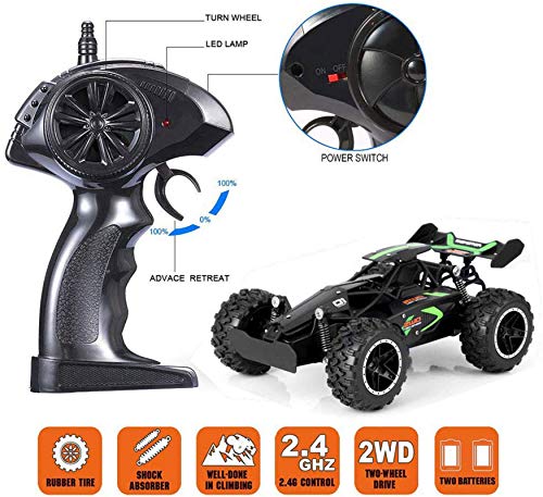 SZJJX RC Car Remote Control Truck for Boys Girls, 2.4Ghz 15+KM/H High Speed 2WD RTR Electric Rock Climber Fast Race Buggy Hobby Toy Cars for Kids Gift