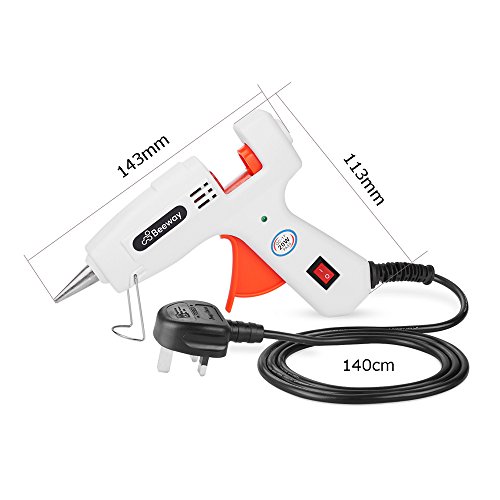 Hot Glue Gun with Carrying Case, BEEWAY 20W Mini Glue Gun with 50pcs 7mm x 150mm Glue Sticks for Kids Craft Hobby Art DIY Home/Office Repair