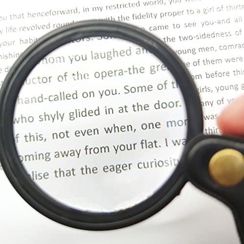 Mini Pocket Magnifier with Cortical Protective Cover, 8X Magnifying Glass Lens Magnifier for Seniors with Macular Degeneration, Adults with Hobbies & Kids with Curiosity Y3KDFDJ