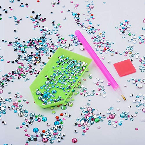 VEGCOO DIY Mosaic Craft Kits Easy 5D Diamond Painting Kit for Kids/Children, Full Drill Painting by Number Kits (Tortoise/Owl)