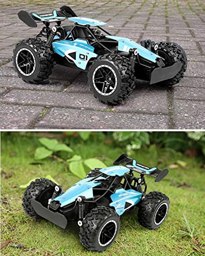 SZJJX RC Car Remote Control Truck for Boys Girls, 2.4Ghz 15+KM/H High Speed 2WD RTR Electric Rock Climber Fast Race Buggy Hobby Toy Cars for Kids Gift Blue