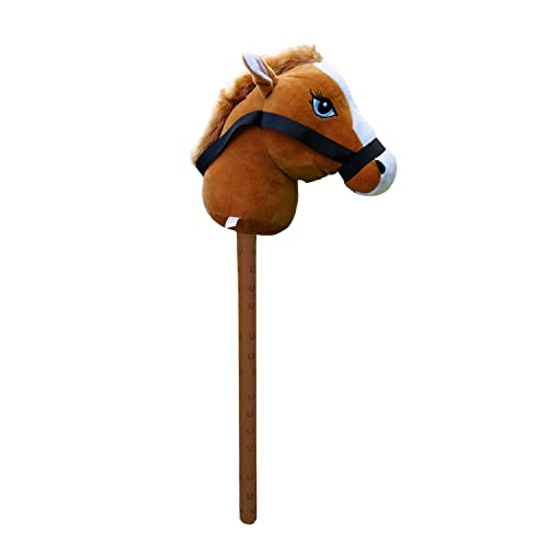 Kids Hobby Horse or Unicorn with Galloping Neighing Sounds Childrens Toy (Brown)