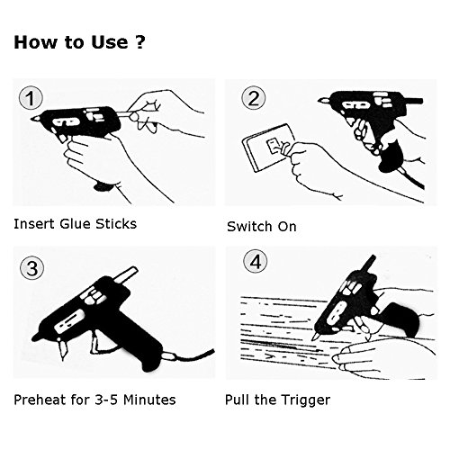 Hot Glue Gun with Carrying Case, BEEWAY 20W Mini Glue Gun with 50pcs 7mm x 150mm Glue Sticks for Kids Craft Hobby Art DIY Home/Office Repair