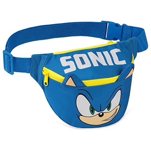 Sonic The Hedgehog Bum Bag for Boys and Girls Lightweight Adjustable Fanny Pack Waist Bag Travel Pouch for Travel Sports School Sonic Gifts for Boys Blue One Size