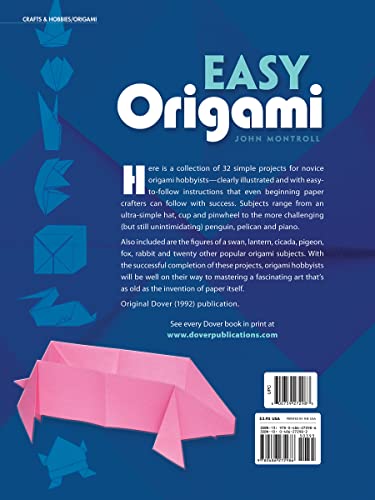 Easy Origami: Over 30 Simple Projects! (Dover Origami Papercraft)