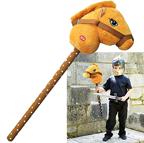 Brown Kids Hobby Horse with Galloping Neighing Sounds Childrens Toy