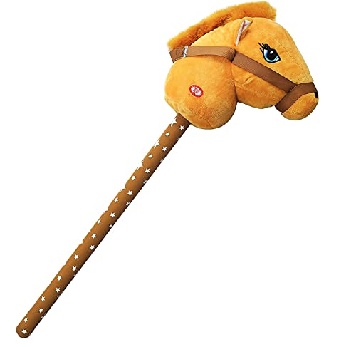 Brown Kids Hobby Horse with Galloping Neighing Sounds Childrens Toy