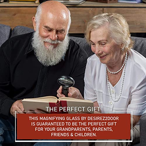 Heavy-Duty Magnifying Glass with Light | 3x & 45x Magnification | Scratch-Proof Lens | Handheld | Lightweight | For Seniors with Macular Degeneration, Adults with Hobbies & Kids with Curiosity
