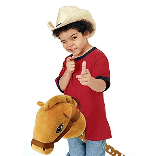 Brown Kids Hobby Horse with Galloping Neighing Sounds Childrens Toy