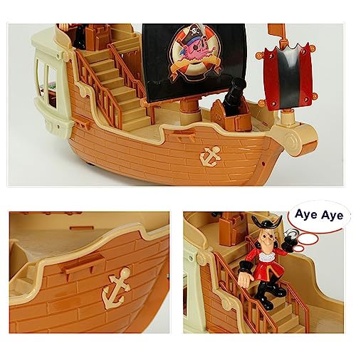 sobebear Kids Role Play Pirate Boat Ship, Adventurous & Creative Treasures Toy with Attractive Figures & Accessories for Indoor Fun, Multipurpose Super Value Game Toy Set Suitable for 3+ Years Kids