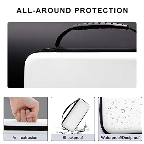 Carry Case for Nintendo Switch/Switch OLED Console, White PU Protective Hard Portable Travel Carrying Case Shell Pouch Bag for Switch Console and Accessories with 10 Game Card Slots for Girls and Boys
