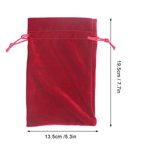 Drawstring Bag, Durable Velvet Drawstring Storage Pouch, Stylish Coin for Game Part Jewelry Card(Red Wine)