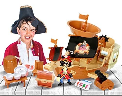 sobebear Kids Role Play Pirate Boat Ship, Adventurous & Creative Treasures Toy with Attractive Figures & Accessories for Indoor Fun, Multipurpose Super Value Game Toy Set Suitable for 3+ Years Kids